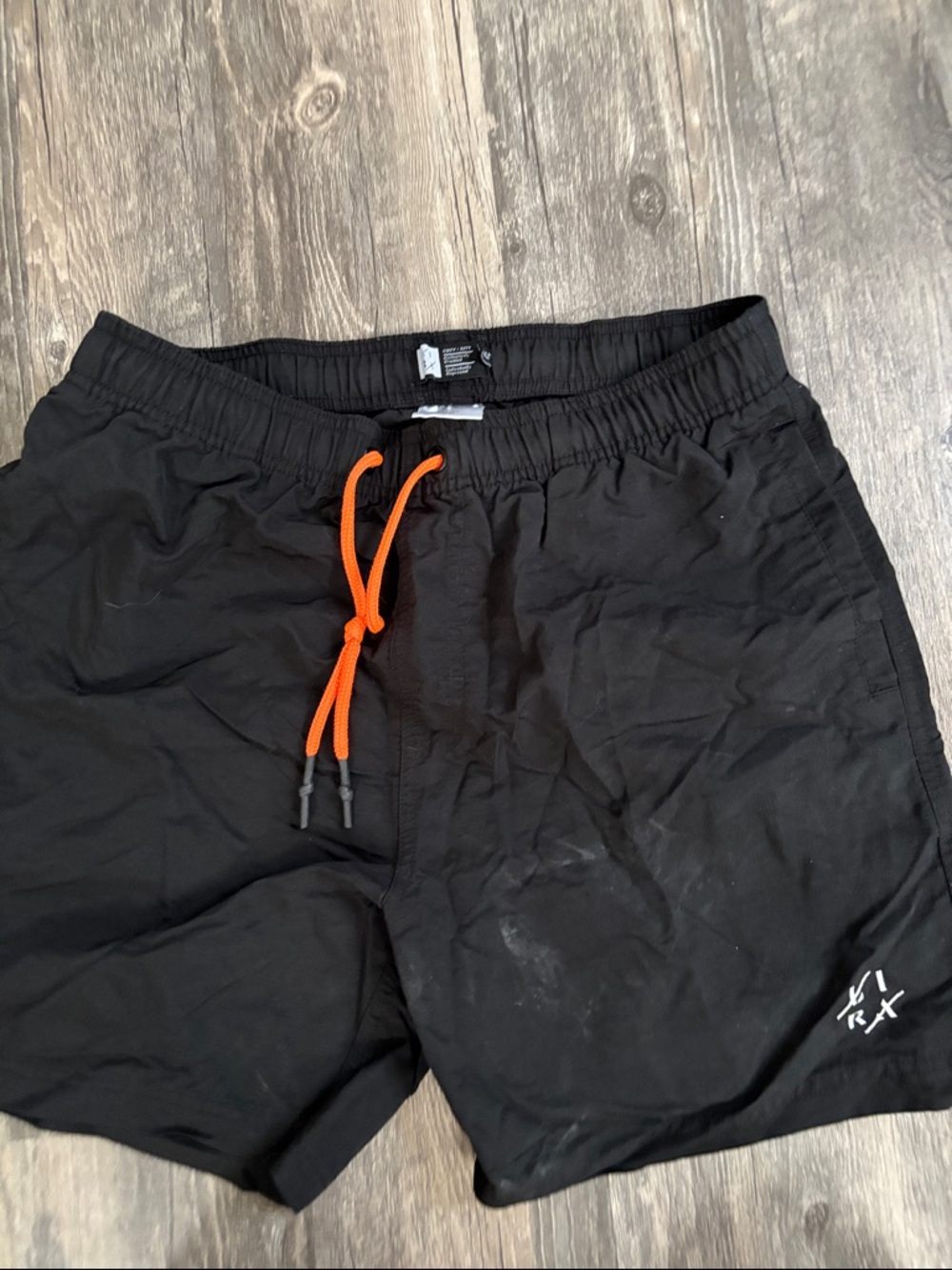 Lira Kids Swim Trunks Black with Orange Drawstring